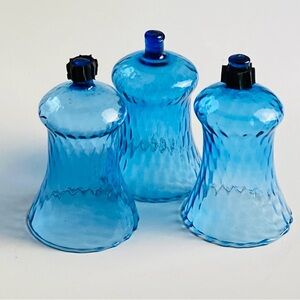 Home Interiors Blue Glass Votive Candle Holders Set of 3